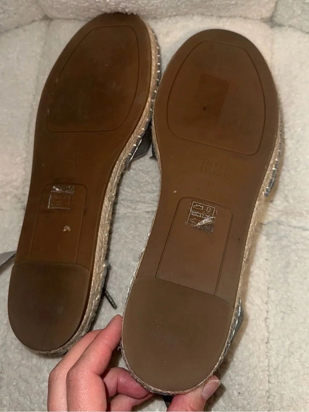Eileen Fisher Lala Espidrille Flats in Metallic Gray